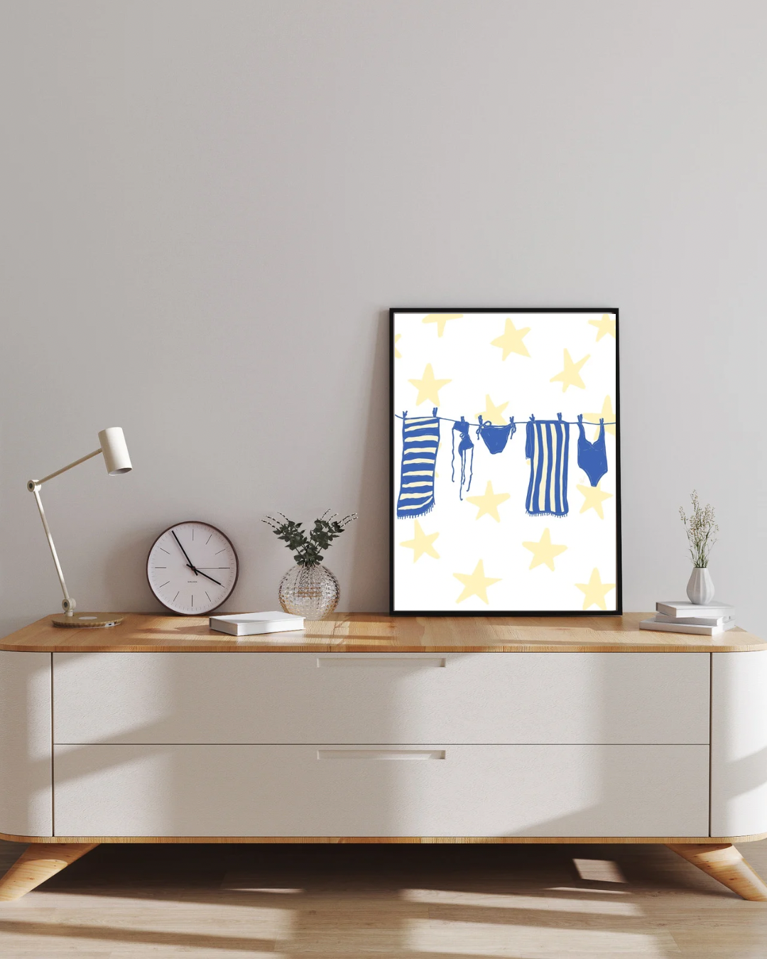 Laundry Line Poster - Yellow