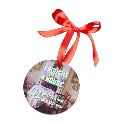 Christmas Tree Acrylic Ornament with Red Ribbon - That's Showbiz Baby Red Text - Burlesque Dancer - Holiday Gift for Dance Lover