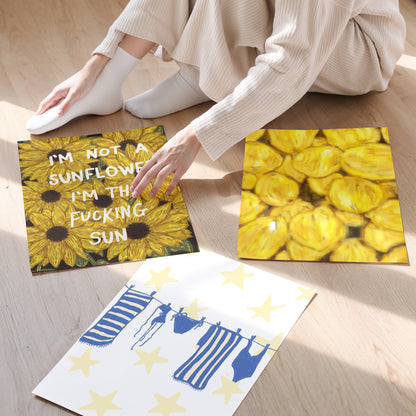 Laundry Line Poster - Yellow