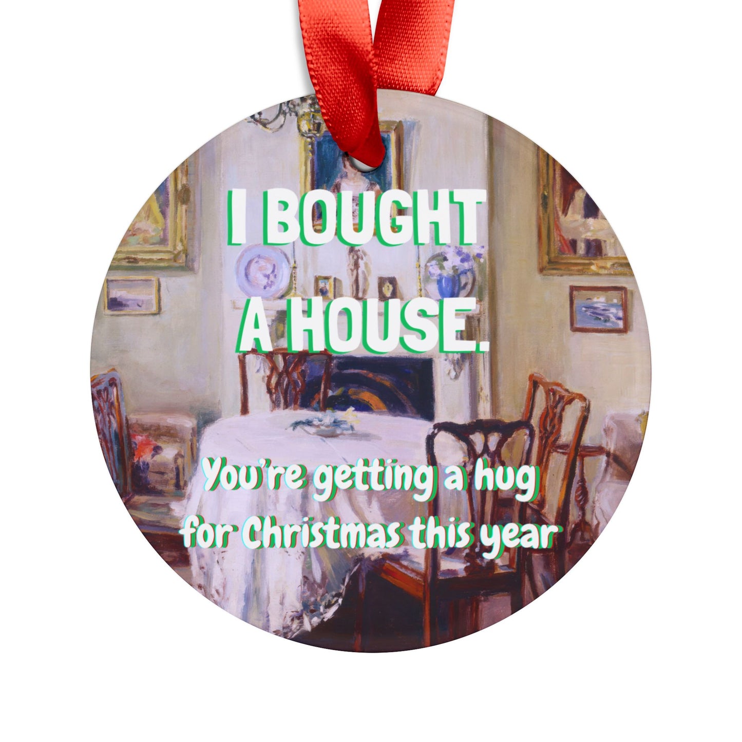 Christmas Tree Acrylic Ornament with Red Ribbon - That's Showbiz Baby Red Text - Burlesque Dancer - Holiday Gift for Dance Lover
