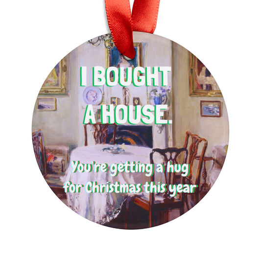 Christmas Tree Acrylic Ornament with Red Ribbon - That's Showbiz Baby Red Text - Burlesque Dancer - Holiday Gift for Dance Lover