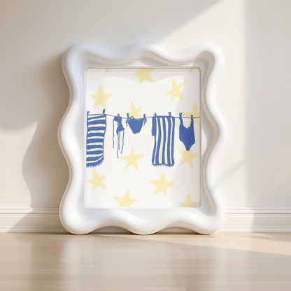 Laundry Line Poster - Yellow
