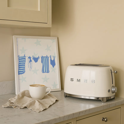 Laundry Line Poster - Blue